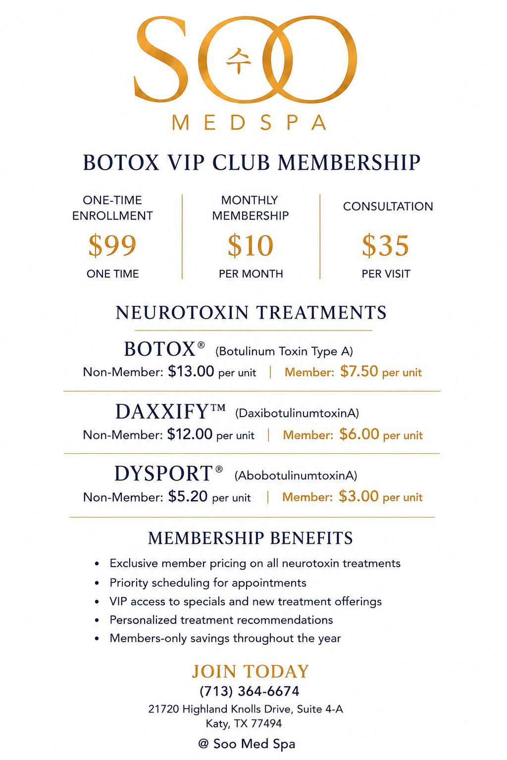Botox VIP Club membership